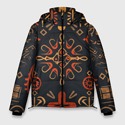 Куртка зимняя мужская Орнамент в славянском стиле, цвет: 3D-красный
