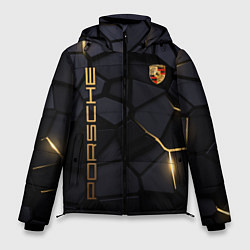 Куртка зимняя мужская Porsche - плиты с эффектом свечения, цвет: 3D-черный