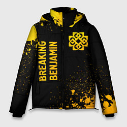 Куртка зимняя мужская Breaking Benjamin - gold gradient вертикально, цвет: 3D-черный