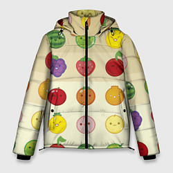Куртка зимняя мужская Фрукты паттерн - suika game, цвет: 3D-красный