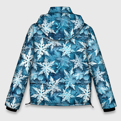 Мужская зимняя куртка New Years pattern with snowflakes / 3D-Светло-серый – фото 2