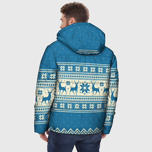 Мужская зимняя куртка Sweater with deer on a blue background / 3D-Светло-серый – фото 4