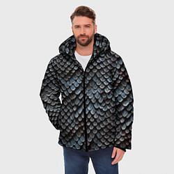 Куртка зимняя мужская Паттерн чешуя дракона, цвет: 3D-светло-серый — фото 2