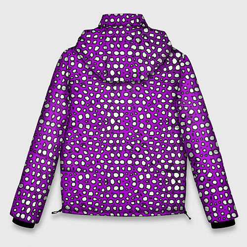 Мужская зимняя куртка Белые пузырьки на фиолетовом фоне / 3D-Красный – фото 2