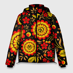Куртка зимняя мужская Хохлома: осеннее изобилие, цвет: 3D-красный