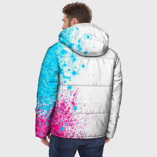 Мужская зимняя куртка Within Temptation neon gradient style по-вертикали / 3D-Черный – фото 4