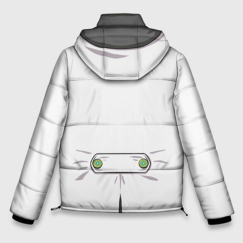 Мужская зимняя куртка Белый мультяшный фрак с шейным платком / 3D-Светло-серый – фото 2
