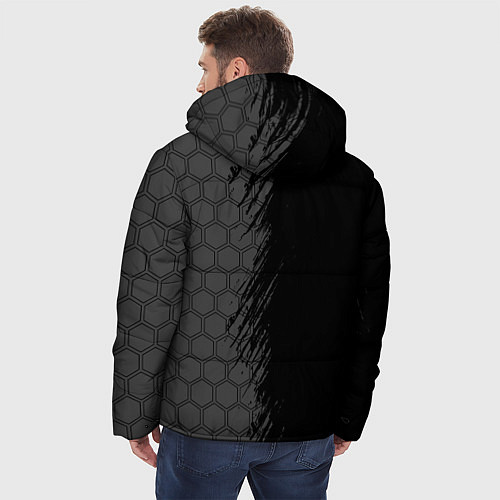 Мужская зимняя куртка Dead Space glitch на темном фоне по-вертикали / 3D-Черный – фото 4