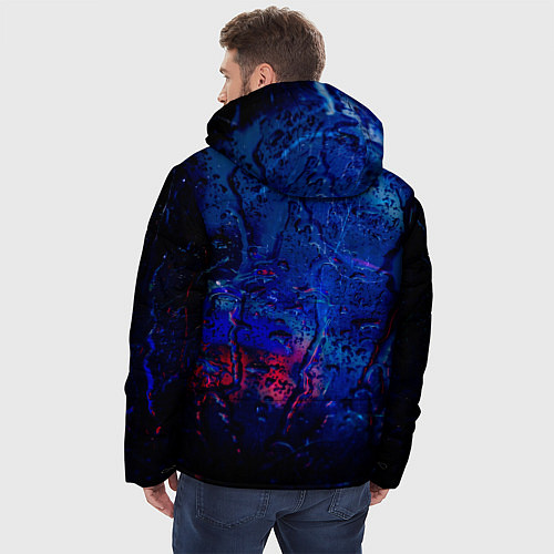 Мужская зимняя куртка Капли воды на стекле / 3D-Светло-серый – фото 4