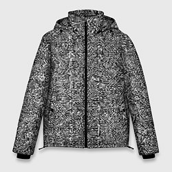Куртка зимняя мужская Чёрные и белые узоры, цвет: 3D-светло-серый