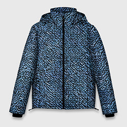 Куртка зимняя мужская Чёрные и синие мазки, цвет: 3D-красный