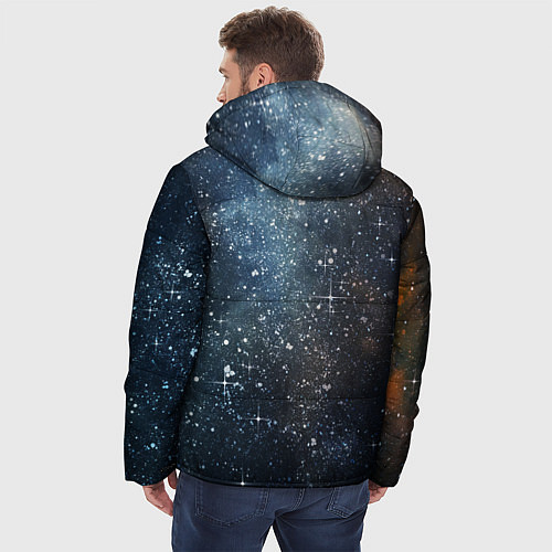 Мужская зимняя куртка Темное космическое звездное небо / 3D-Черный – фото 4