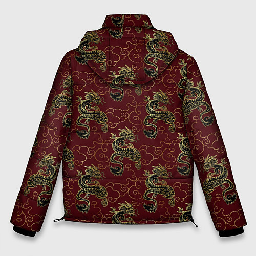 Мужская зимняя куртка Азиатский стиль дракона / 3D-Светло-серый – фото 2