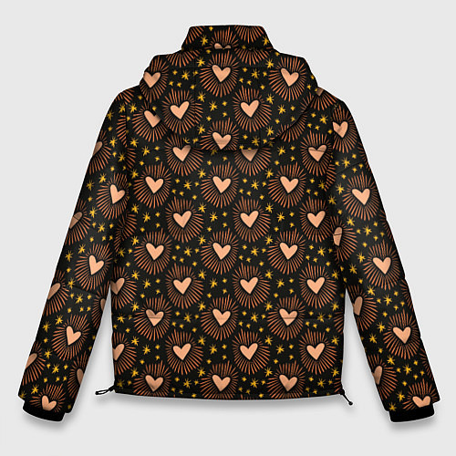 Мужская зимняя куртка Волшебные сердечки / 3D-Светло-серый – фото 2