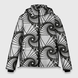 Куртка зимняя мужская Треугольник и линии, цвет: 3D-черный