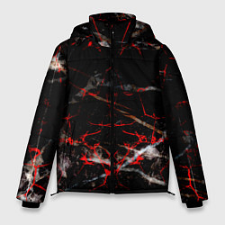 Куртка зимняя мужская Красные узоры, цвет: 3D-черный