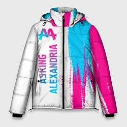 Куртка зимняя мужская Asking Alexandria neon gradient style по-вертикали, цвет: 3D-черный