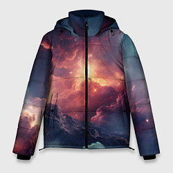 Куртка зимняя мужская Космические облака, цвет: 3D-черный