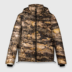 Куртка зимняя мужская Текстура коры сосны, цвет: 3D-красный