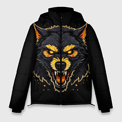 Куртка зимняя мужская Волк чёрный хищник, цвет: 3D-черный