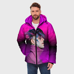 Куртка зимняя мужская Lil Peep фиолетовый лук, цвет: 3D-светло-серый — фото 2