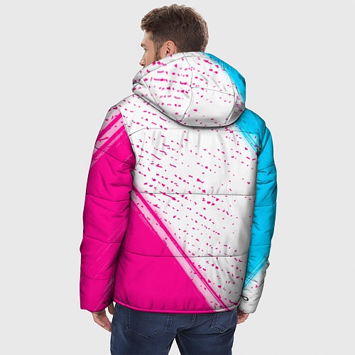 Мужская зимняя куртка Thirty Seconds to Mars neon gradient style вертика / 3D-Черный – фото 4