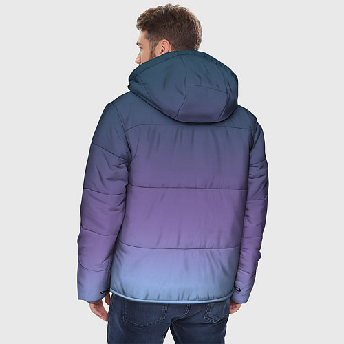 Мужская зимняя куртка Градиент синий фиолетовый голубой / 3D-Красный – фото 4