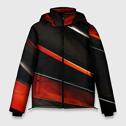 Куртка зимняя мужская Красные и черные вставки, цвет: 3D-черный