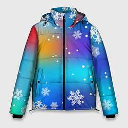Куртка зимняя мужская Снегопад на Новый год, цвет: 3D-черный