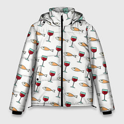Куртка зимняя мужская Фокус с с исчезновением рыбы и вина, цвет: 3D-светло-серый