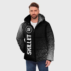 Куртка зимняя мужская Skillet glitch на темном фоне по-вертикали, цвет: 3D-черный — фото 2