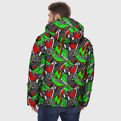 Мужская зимняя куртка Разноцветные кеды / 3D-Светло-серый – фото 4