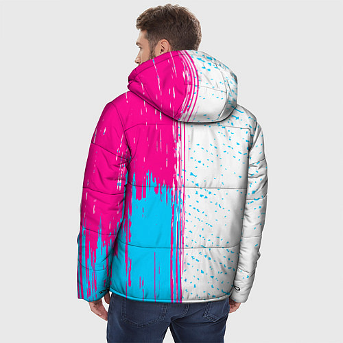 Мужская зимняя куртка Skillet neon gradient style по-вертикали / 3D-Черный – фото 4