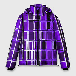 Куртка зимняя мужская Фиолетовые прямоугольники, цвет: 3D-черный