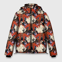 Куртка зимняя мужская Абстрактный узор бабочки, цвет: 3D-черный