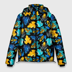 Куртка зимняя мужская Тропические лягушки, цвет: 3D-черный