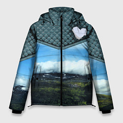 Куртка зимняя мужская Облачные сердца, цвет: 3D-светло-серый