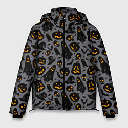 Куртка зимняя мужская Праздничный узор хэллоуина, цвет: 3D-светло-серый