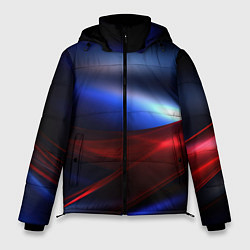 Куртка зимняя мужская Темный синий фон с красным, цвет: 3D-черный