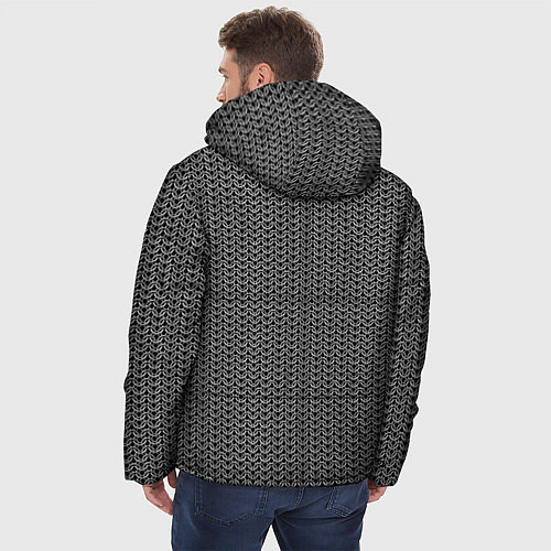 Мужская зимняя куртка Кованная металлическая кольчуга / 3D-Светло-серый – фото 4