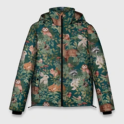 Куртка зимняя мужская Goblincore - лес зверей, цвет: 3D-светло-серый