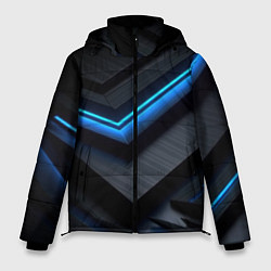 Куртка зимняя мужская Голубая абстракция, цвет: 3D-светло-серый