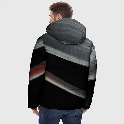 Мужская зимняя куртка Black grey abstract / 3D-Черный – фото 4