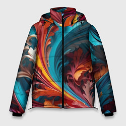 Куртка зимняя мужская Красивый яркий узорчик, цвет: 3D-красный