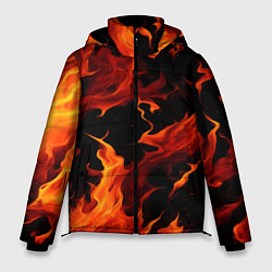 Куртка зимняя мужская Пламя в темноте, цвет: 3D-черный