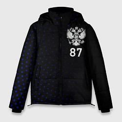 Куртка зимняя мужская Республика Коми - синие крапинки, цвет: 3D-красный