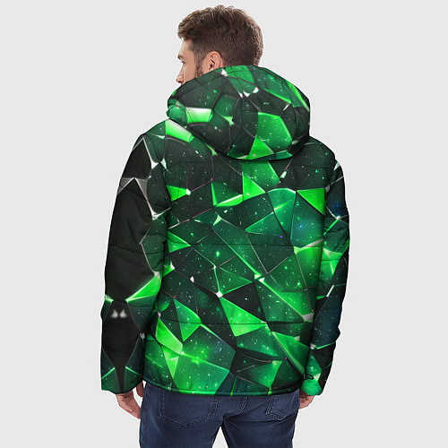Мужская зимняя куртка Зелёное разбитое стекло / 3D-Красный – фото 4