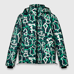 Куртка зимняя мужская Символы каракули, цвет: 3D-светло-серый