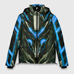 Куртка зимняя мужская Синяя кибер броня, цвет: 3D-светло-серый