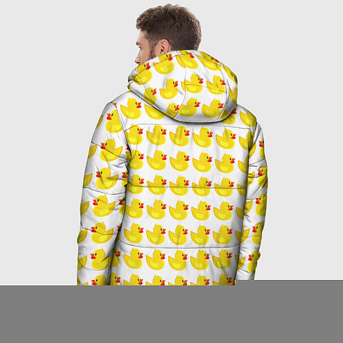 Мужская зимняя куртка Семейка желтых резиновых уточек / 3D-Светло-серый – фото 4